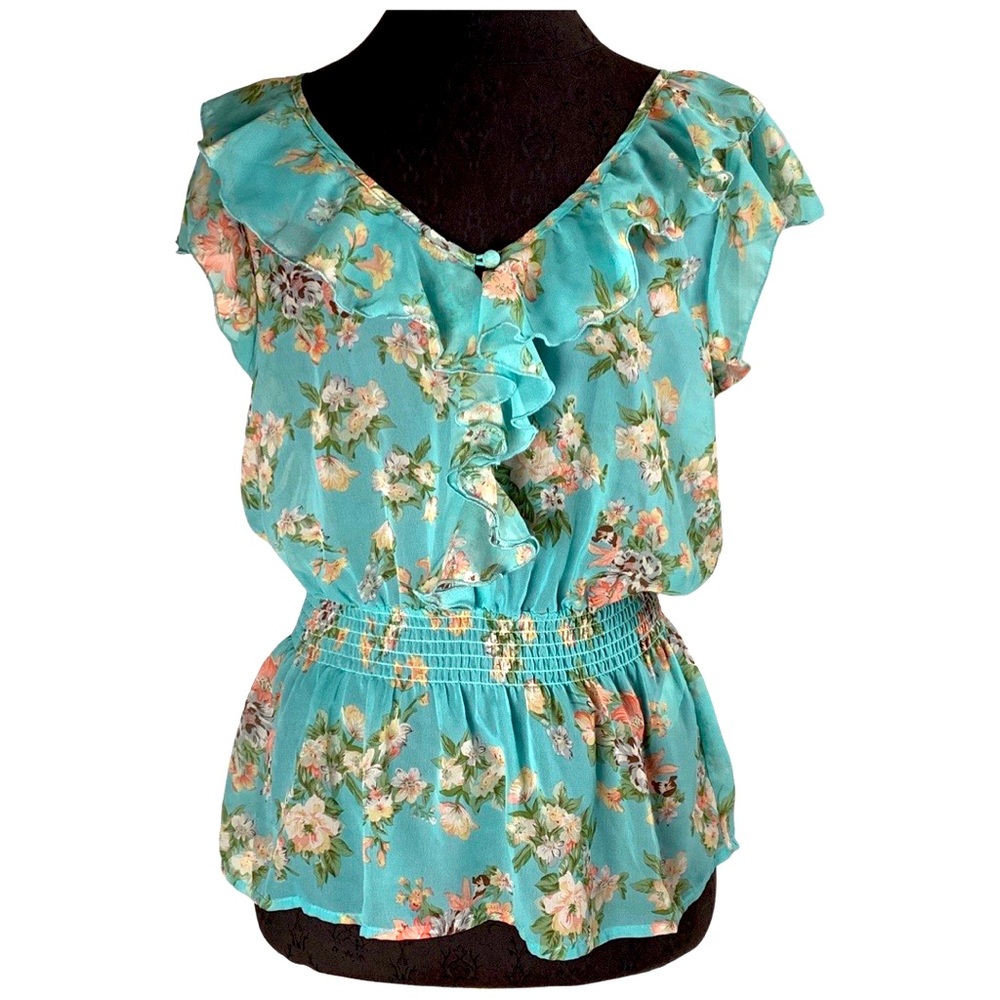 MIXAGE - Sheer Ruffled Top (M)